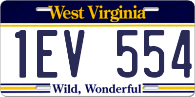 WV license plate 1EV554