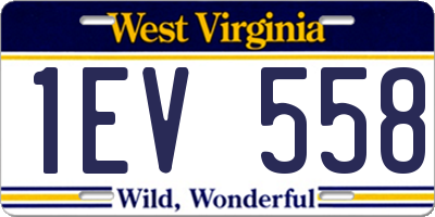 WV license plate 1EV558