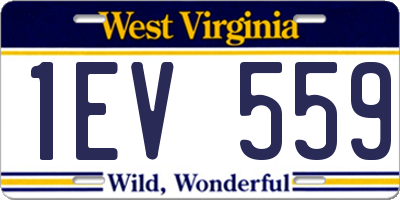 WV license plate 1EV559