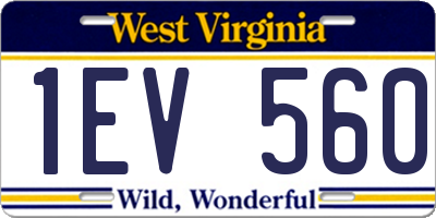 WV license plate 1EV560