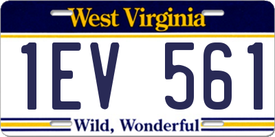 WV license plate 1EV561