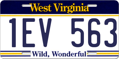 WV license plate 1EV563