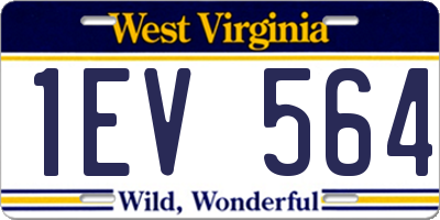 WV license plate 1EV564