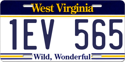 WV license plate 1EV565