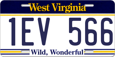 WV license plate 1EV566