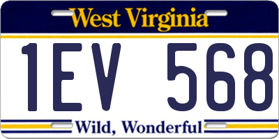 WV license plate 1EV568
