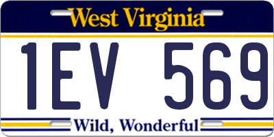 WV license plate 1EV569