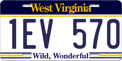 WV license plate 1EV570