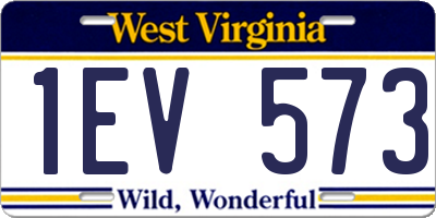 WV license plate 1EV573