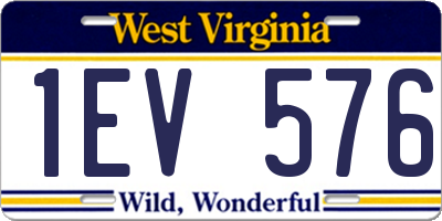 WV license plate 1EV576