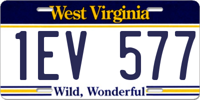 WV license plate 1EV577