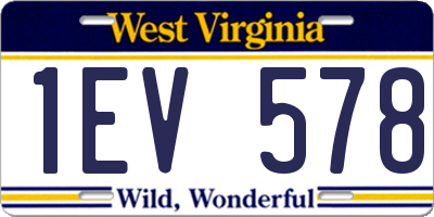 WV license plate 1EV578