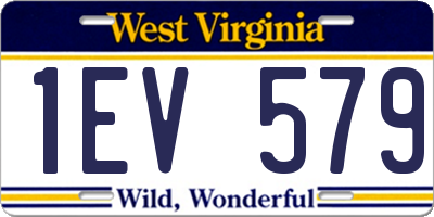 WV license plate 1EV579