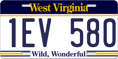 WV license plate 1EV580