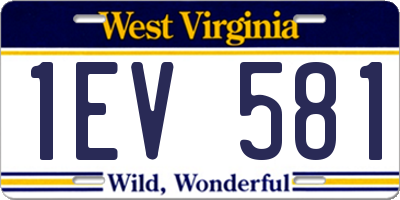 WV license plate 1EV581