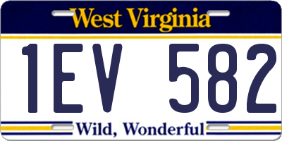 WV license plate 1EV582