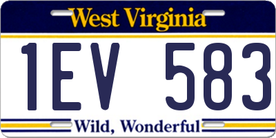 WV license plate 1EV583