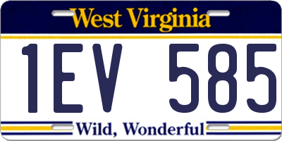 WV license plate 1EV585