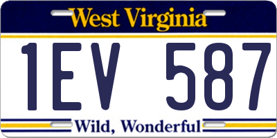 WV license plate 1EV587