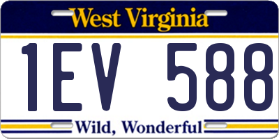 WV license plate 1EV588