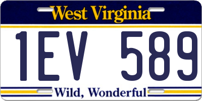 WV license plate 1EV589