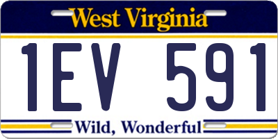 WV license plate 1EV591