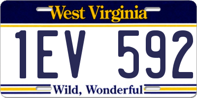 WV license plate 1EV592