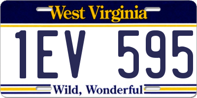 WV license plate 1EV595