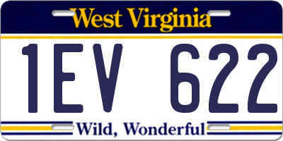 WV license plate 1EV622