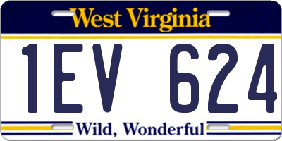 WV license plate 1EV624