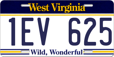 WV license plate 1EV625
