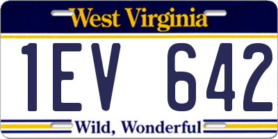 WV license plate 1EV642