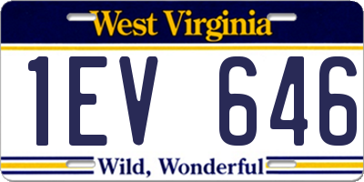 WV license plate 1EV646
