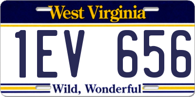 WV license plate 1EV656