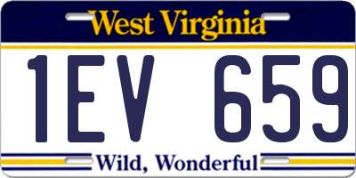 WV license plate 1EV659