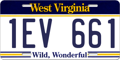 WV license plate 1EV661