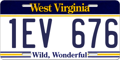 WV license plate 1EV676