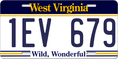 WV license plate 1EV679