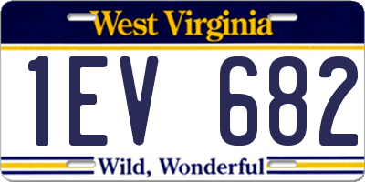WV license plate 1EV682