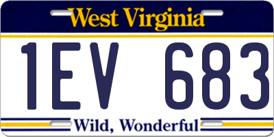 WV license plate 1EV683