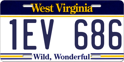 WV license plate 1EV686