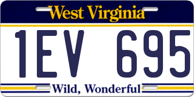 WV license plate 1EV695