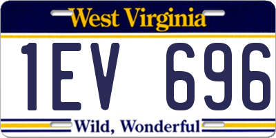 WV license plate 1EV696