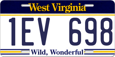 WV license plate 1EV698