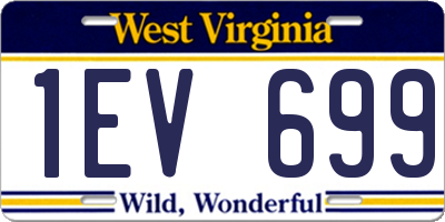 WV license plate 1EV699