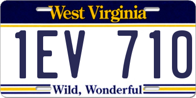 WV license plate 1EV710