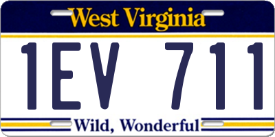WV license plate 1EV711