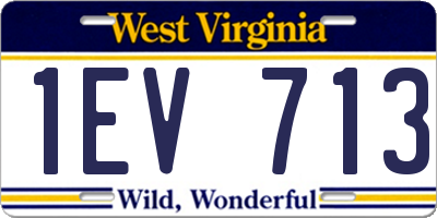 WV license plate 1EV713