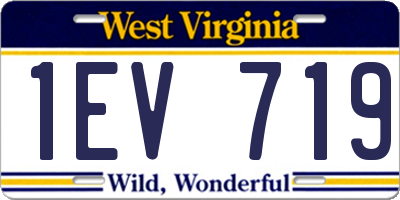 WV license plate 1EV719