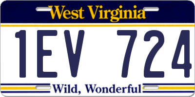 WV license plate 1EV724